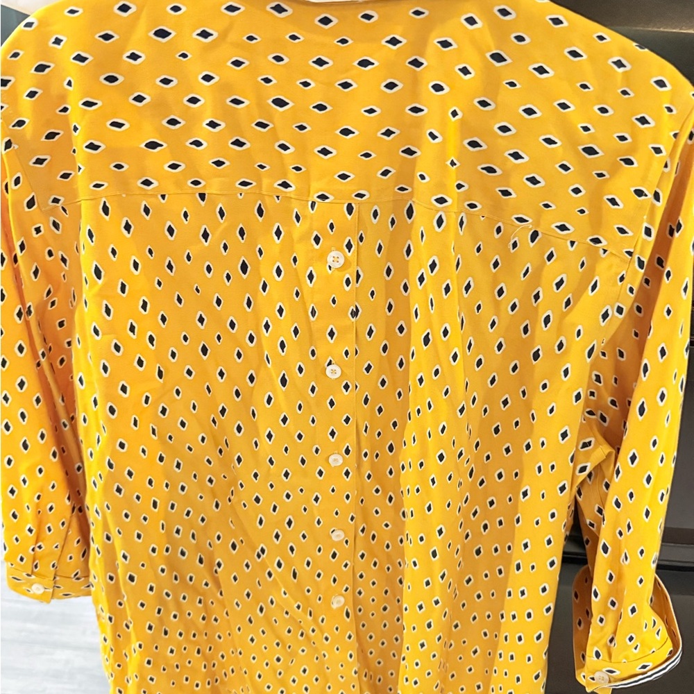 Chico's Yellow And Black Patterned Button Down Sh… - image 8